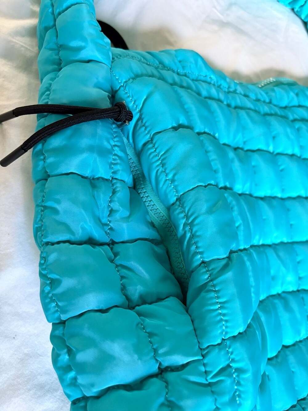 Pink Lily Blue Quilted Puffer Hobo Shoulder Bag - Picture 5 of 9
